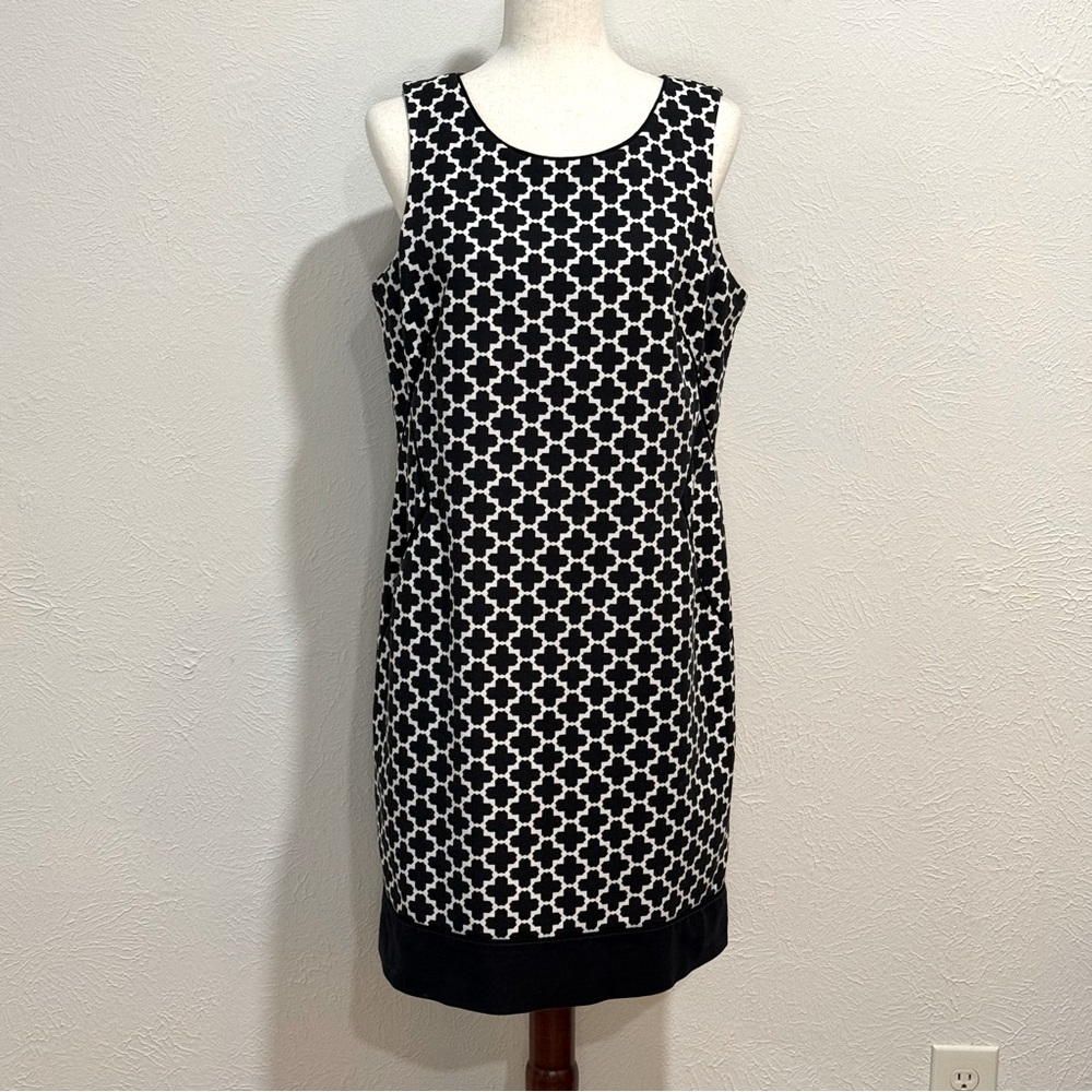 WHBM Black and White Geometric Dress Size 12